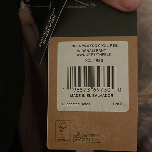 The North Face lavender and Black Fleece Bottoms - Picture 3 of 4